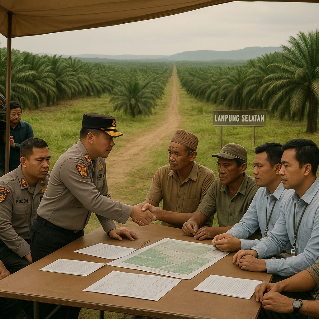 Polda Lampung Mediasi Konflik Lahan Antara Petani dan Perusahaan