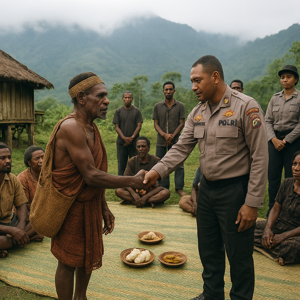 Mediasi Polri Selesaikan Konflik Antar Kampung di Puncak Papua dengan Pendekatan Restoratif