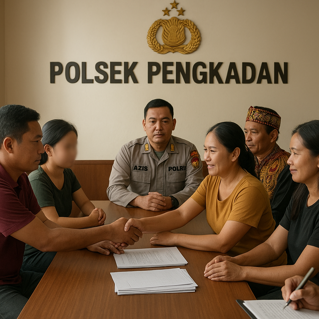 Polsek Pengkadan Mediasi Kasus Perundungan Anak di Pengkadan Berakhir Damai, Diselesaikan Secara Kekeluargaan dan Adat Desa