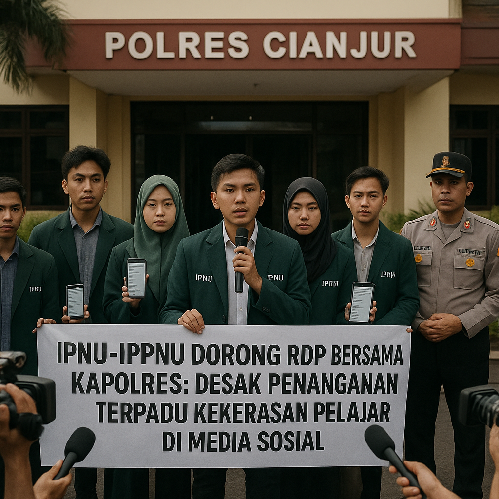IPNU-IPPNU Cianjur Dorong RDP Bersama Kapolres: Desak Penanganan Terpadu Kekerasan Pelajar di Media Sosial