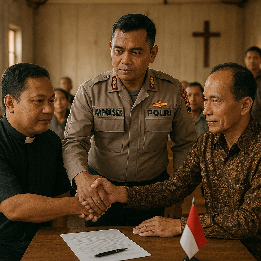 Tuntaskan Sengketa Pastori Gereja, Kapolsek Pamona Utara Fasilitasi Perdamaian