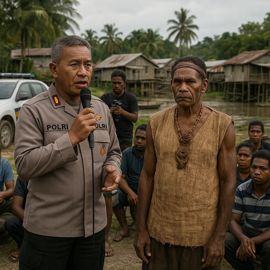 Polisi dan Tokoh Adat Temui Warga Pasca Bentrok Antar Pemuda Mimika dan Asmat, Usul Bubarkan Kelompok Geng