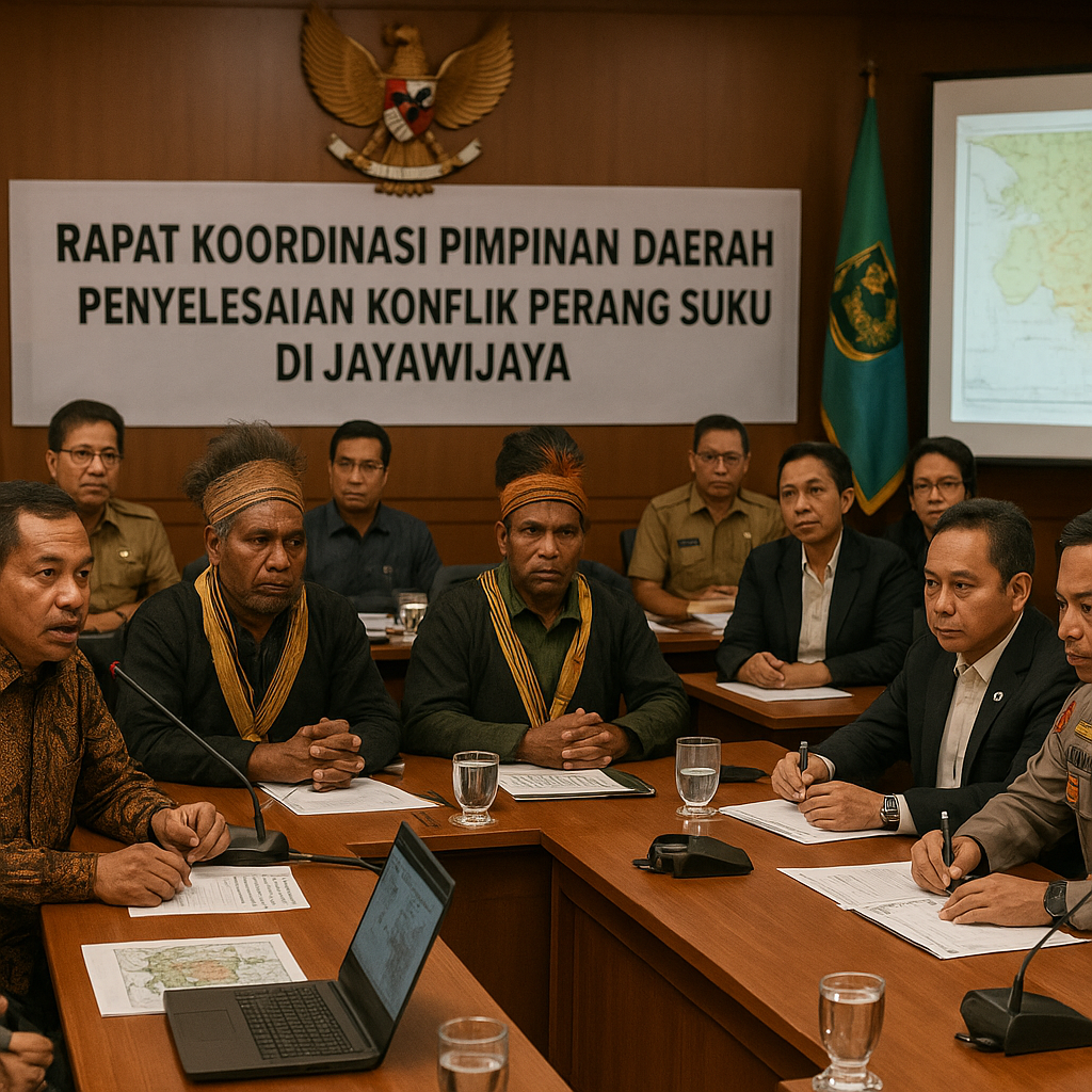 Rapat Koordinasi Pimpinan Daerah Bahas Penyelesaian Konflik Perang Suku di Jayawijaya